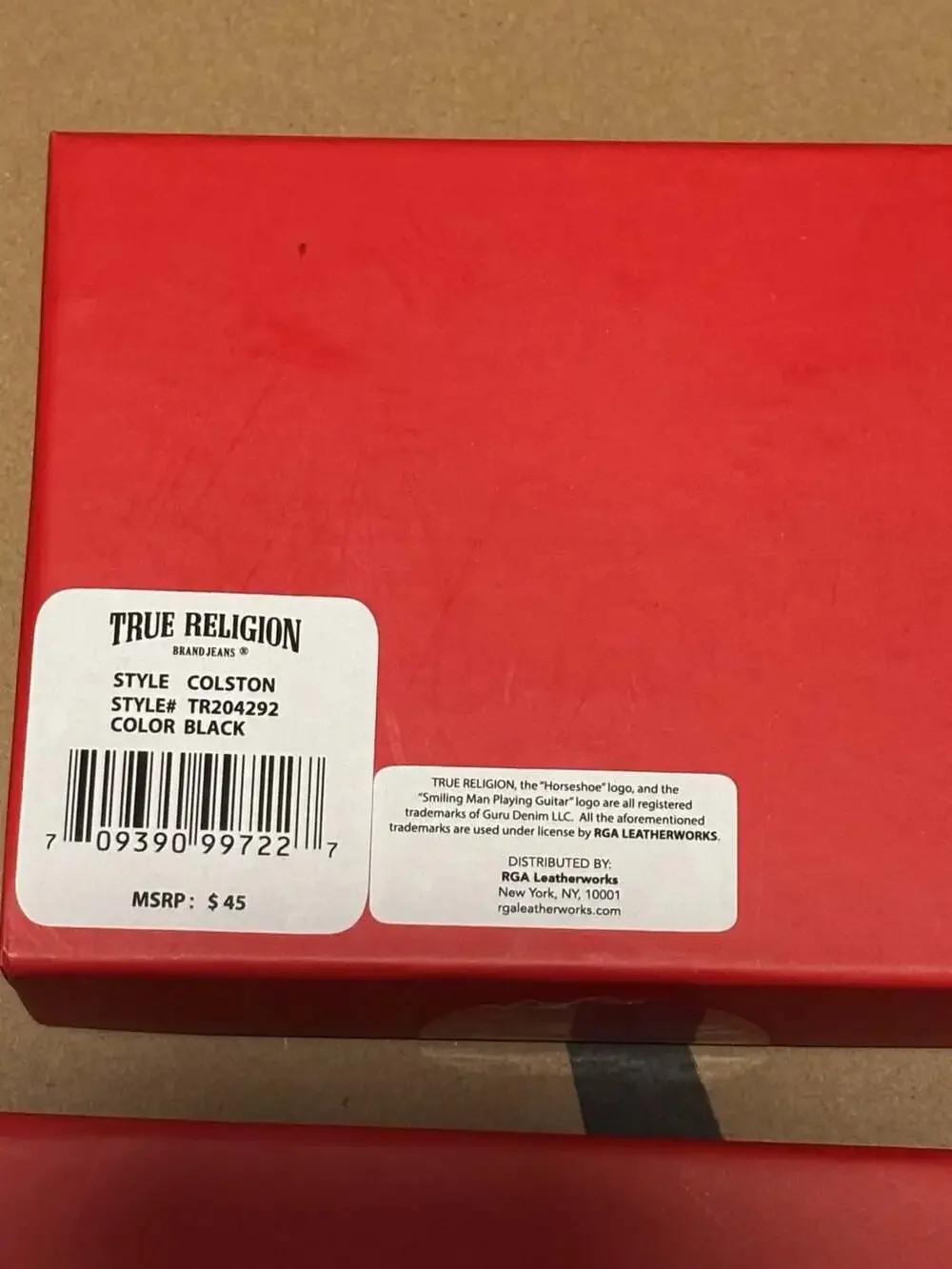 True Religion Colston Men's Black Leather Bifold Wallet TR204292